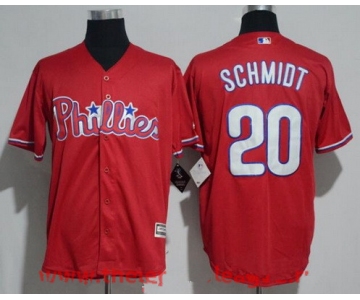 Men's Philadelphia Phillies #20 Mike Schmidt Retried Red Stitched MLB Majestic Cool Base Jersey