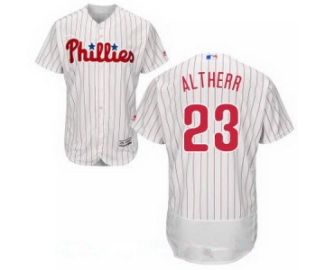 Men's Philadelphia Phillies #23 Aaron Altherr White Home Stitched MLB Majestic Flex Base Jersey