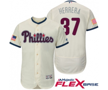 Men's Philadelphia Phillies #37 Odubel Herrera #37 Philadelphia Phillies Cream Independence Day Stars & Stripes Flex Base Jersey