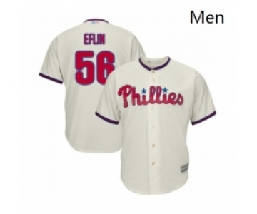 Mens Philadelphia Phillies 56 Zach Eflin Replica Cream Alternate Cool Base Baseball Jersey