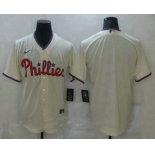 Men's Philadelphia Phillies Blank Cream Stitched MLB Cool Base Nike Jersey
