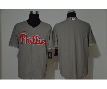 Men's Philadelphia Phillies Blank Gray Stitched MLB Cool Base Nike Jersey