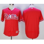 Men's Philadelphia Phillies Blank Red Alternate Stitched MLB Majestic Flex Base Jersey
