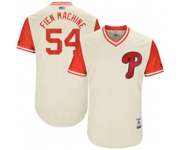 Men's Philadelphia Phillies Casey Fien Fien Machine Majestic Tan 2017 Players Weekend Authentic Jersey