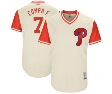 Men's Philadelphia Phillies Maikel Franco Compa F Majestic Tan 2017 Players Weekend Authentic Jersey