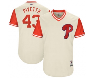 Men's Philadelphia Phillies Nick Pivetta Pivetta Majestic Tan 2017 Players Weekend Authentic Jersey