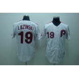 Philadelphia Phillies #19 Greg Luzinski 1976 White Throwback Jersey