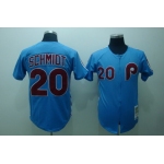 Philadelphia Phillies #20 Mike Schmidt 1980 Blue Throwback Jersey