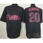 Philadelphia Phillies #20 Mike Schmidt Black Fashion Jersey