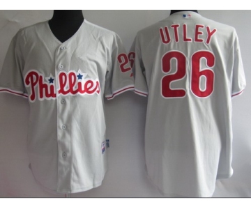 Philadelphia Phillies #26 Chase Utley Gray Jersey