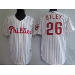 Philadelphia Phillies #26 Chase Utley White Jersey