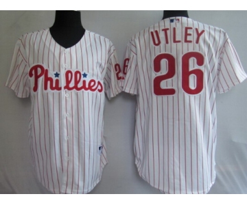 Philadelphia Phillies #26 Chase Utley White Jersey