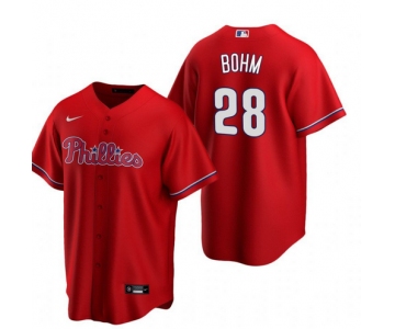 Philadelphia Phillies #28 Alec Bohm Red Alternate stitch Jersey