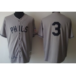 Philadelphia Phillies #3 Chuck Klein 1942 Gray Wool Throwback Jersey