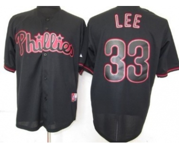 Philadelphia Phillies #33 Cliff Lee Black Fashion Jersey