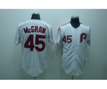 Philadelphia Phillies #45 Tug McGraw 1976 White Throwback Jersey