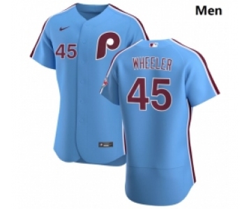 Philadelphia Phillies 45 Zack Wheeler Men Nike Light Blue Alternate 2020 Authentic Player MLB Jersey