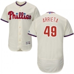 Philadelphia Phillies #49 Jake Arrieta Cream Flexbase Authentic Collection Stitched MLB Jersey