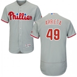 Philadelphia Phillies #49 Jake Arrieta Grey Flexbase Authentic Collection Stitched MLB Jersey