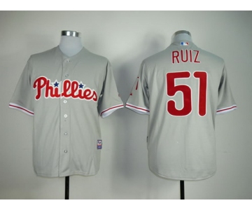 Philadelphia Phillies #51 Carlos Ruiz Gray Jersey