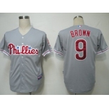 Philadelphia Phillies #9 Domonic Brown Gray Jersey