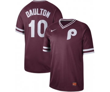 Phillies #10 Darren Daulton Maroon Authentic Cooperstown Collection Stitched Baseball Jersey