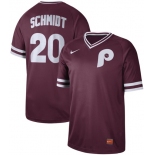 Phillies #20 Mike Schmidt Maroon Authentic Cooperstown Collection Stitched Baseball Jersey