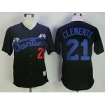 Men's Puerto Rico Cangrejeros De Santurce #21 Roberto Clemente Black Stitched Baseball Jersey