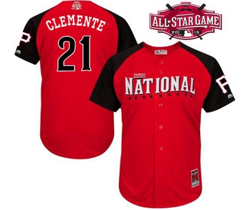 National League Pittsburgh Pirates #21 Roberto Clemente Red 2015 All-Star Game Player Jersey