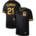 Pirates #21 Roberto Clemente Black Authentic Cooperstown Collection Stitched Baseball Jersey