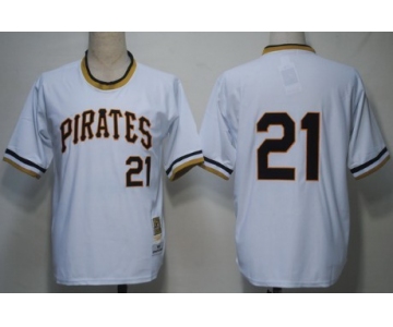 Pittsburgh Pirates #21 Roberto Clemente 1971 White Throwback Jersey