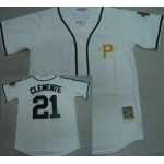 Pittsburgh Pirates #21 Roberto Clemente Cream Throwback Jersey