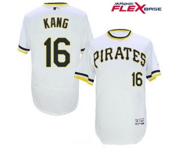 Men's Pittsburgh Pirates #16 Jung-ho Kang White Pullover Stitched MLB Majestic Flex Base Jersey