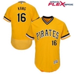 Men's Pittsburgh Pirates #16 Jung-ho Kang Yellow Pullover Stitched MLB Majestic Flex Base Jersey