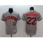 Men's Pittsburgh Pirates #22 Andrew McCutchen Gray Fashion Stars & Stripes 2016 Flexbase Majestic Jersey