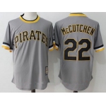 Men's Pittsburgh Pirates #22 Andrew McCutchen Gray Pullover Stitched MLB Majestic Cooperstown Collection Jersey