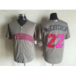 Men's Pittsburgh Pirates #22 Andrew McCutchen Gray With Pink 2016 Mother's Day Baseball Cool Base Jersey