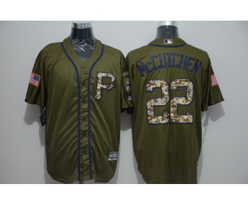 Men's Pittsburgh Pirates #22 Andrew McCutchen Green Salute to Service Majestic Baseball Jersey