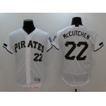 Men's Pittsburgh Pirates #22 Andrew McCutchen White with Green Memorial Day Stitched MLB Majestic Flex Base Jersey