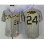 Men's Pittsburgh Pirates #24 Barry Bonds Gray 1997 Throwback Turn Back The Clock MLB Majestic Collection Jersey