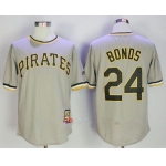 Men's Pittsburgh Pirates #24 Barry Bonds Gray Pullover Stitched MLB Majestic Cooperstown Collection Jersey