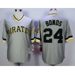 Men's Pittsburgh Pirates #24 Barry Bonds Grey Throwback Jersey