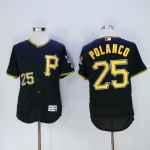 Men's Pittsburgh Pirates #25 Gregory Polanco Black 2016 Flexbase Majestic Baseball Jersey