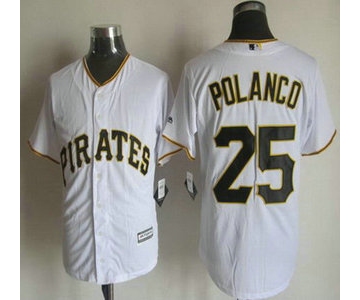 Men's Pittsburgh Pirates #25 Gregory Polanco Home White 2015 MLB Cool Base Jersey