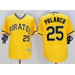 Men's Pittsburgh Pirates #25 Gregory Polanco Yellow Flexbase 2016 MLB Player Jersey