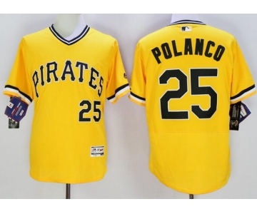 Men's Pittsburgh Pirates #25 Gregory Polanco Yellow Flexbase 2016 MLB Player Jersey