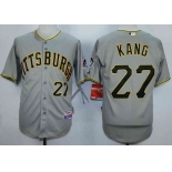 Men's Pittsburgh Pirates #27 Jung Ho Kang Grey Cool Base Jersey