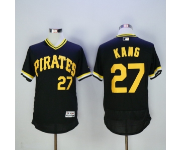 Men's Pittsburgh Pirates #27 Jung-ho Kang Black Pullover 2016 Flexbase Majestic Baseball Jersey