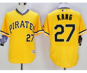 Men's Pittsburgh Pirates #27 Jung-ho Kang Yellow Flexbase 2016 MLB Player Jersey