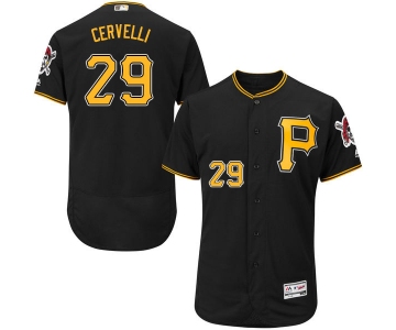 Men's Pittsburgh Pirates #29 Francisco Cervelli Black 2016 Flexbase Majestic Baseball Jersey